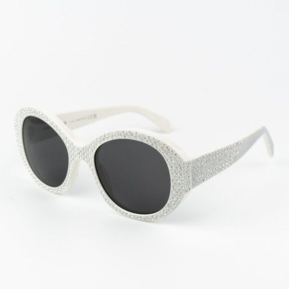 NEW Celine CL4240IS 25A ANIMATION Ivory Silver Studs Smoke Geometric Sunglasses main image 10